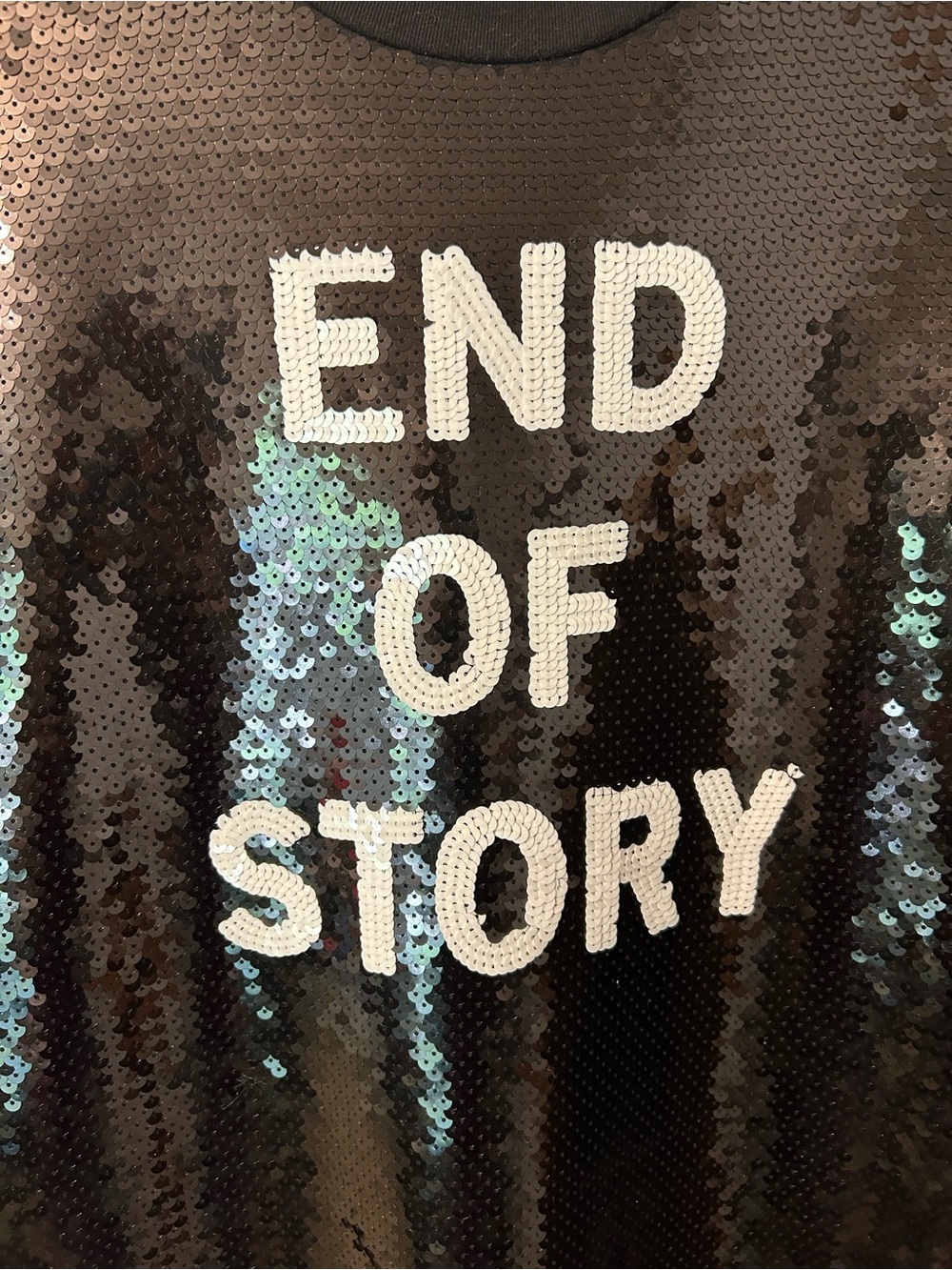 Forever 21 Black Sequin 'End Of Story' Tee View 3